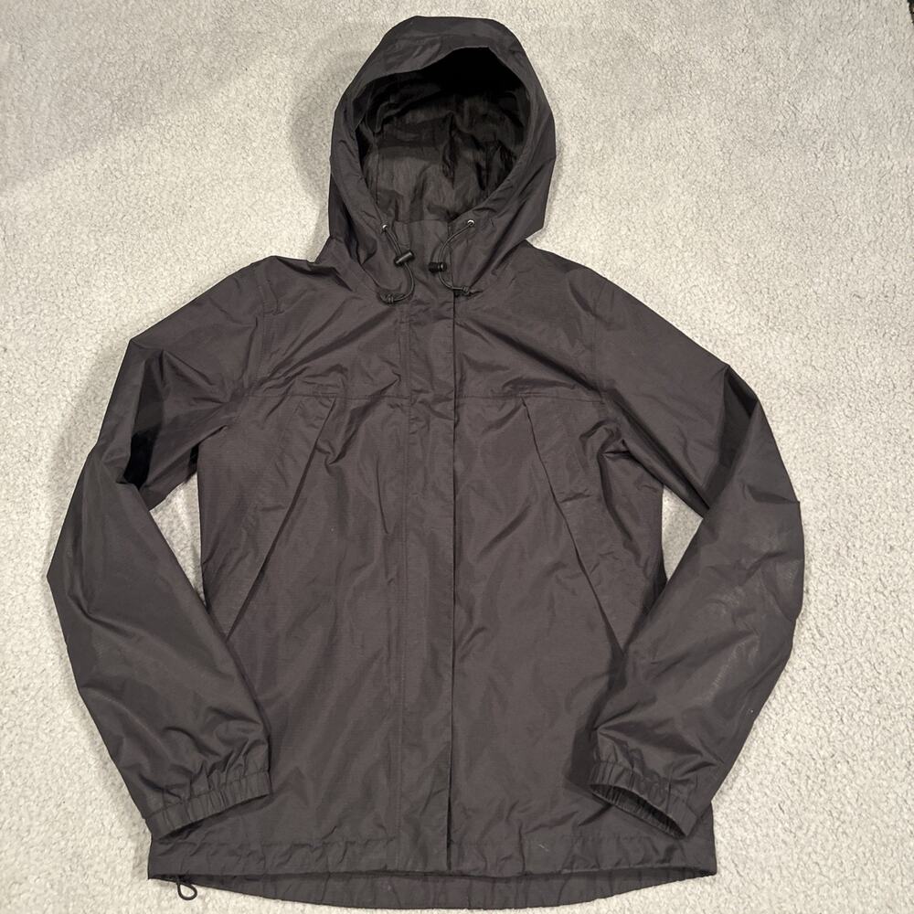 North Face Womens Small Hooded Rain Jacket Black Mesh Lined Lightweight Shell